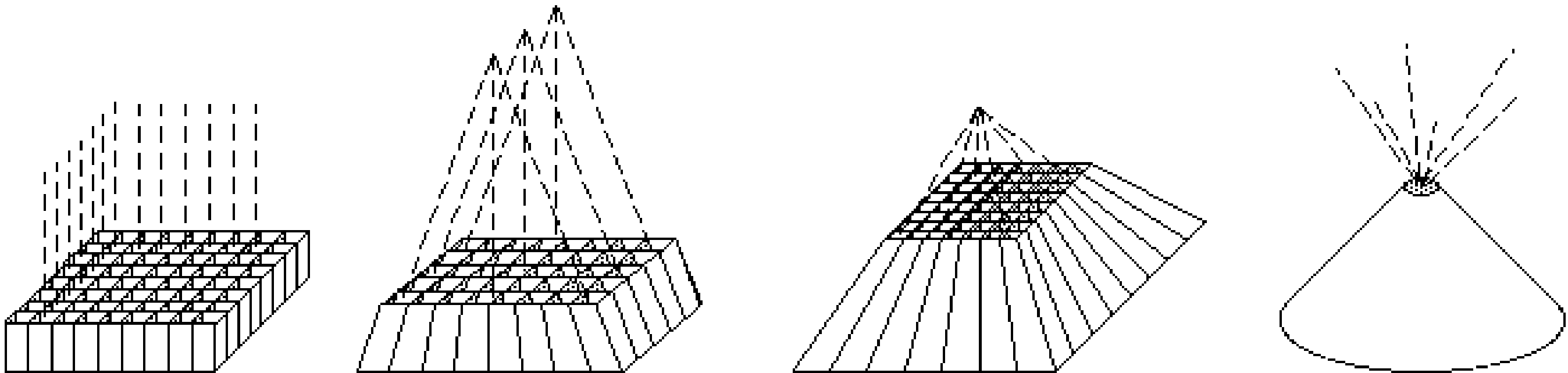 Parallel hole, fan beam, cone beam and pin hole collimators.