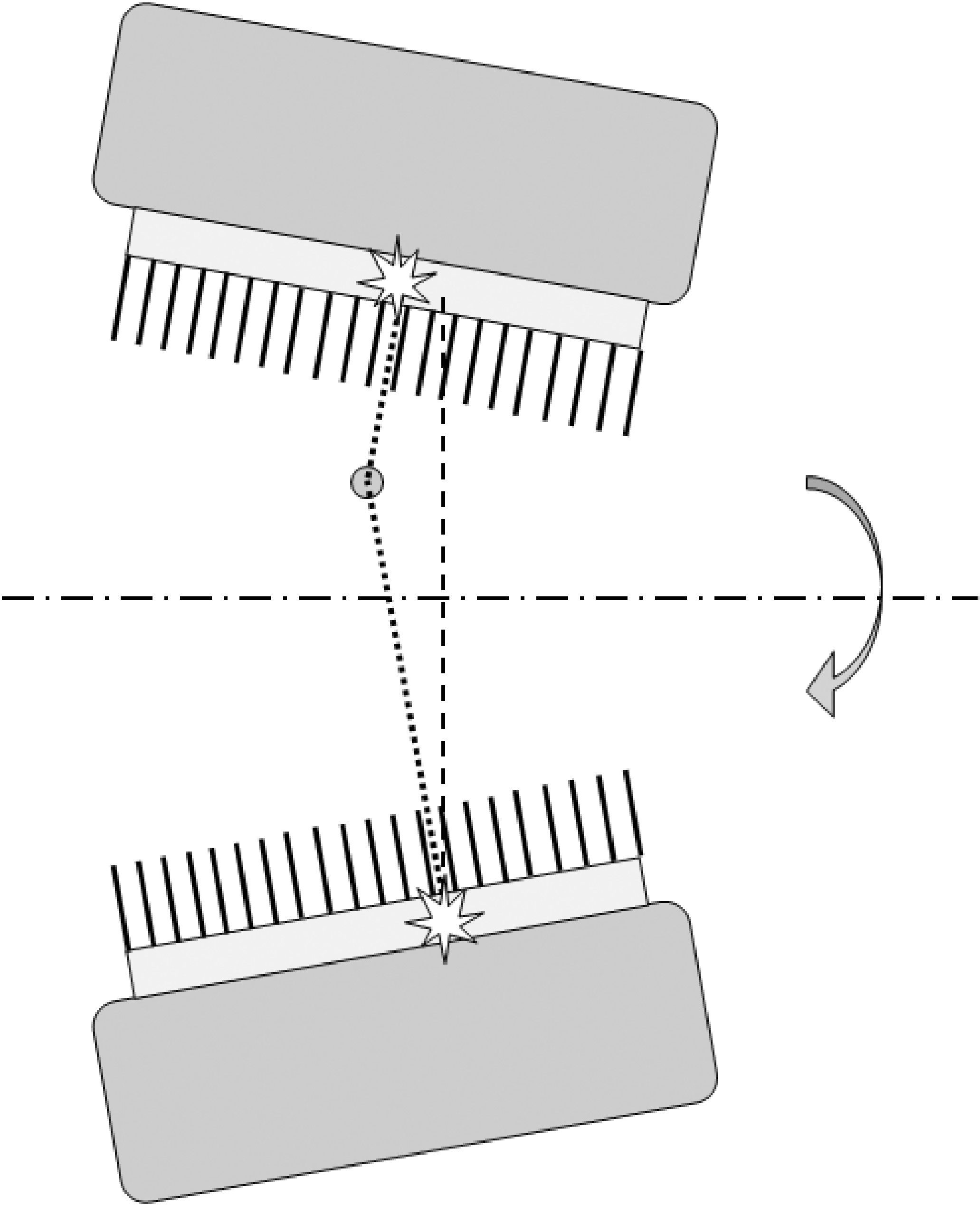 If the gamma camera is not parallel to the rotation axis, a point apparently moves up and down the axis during rotation.